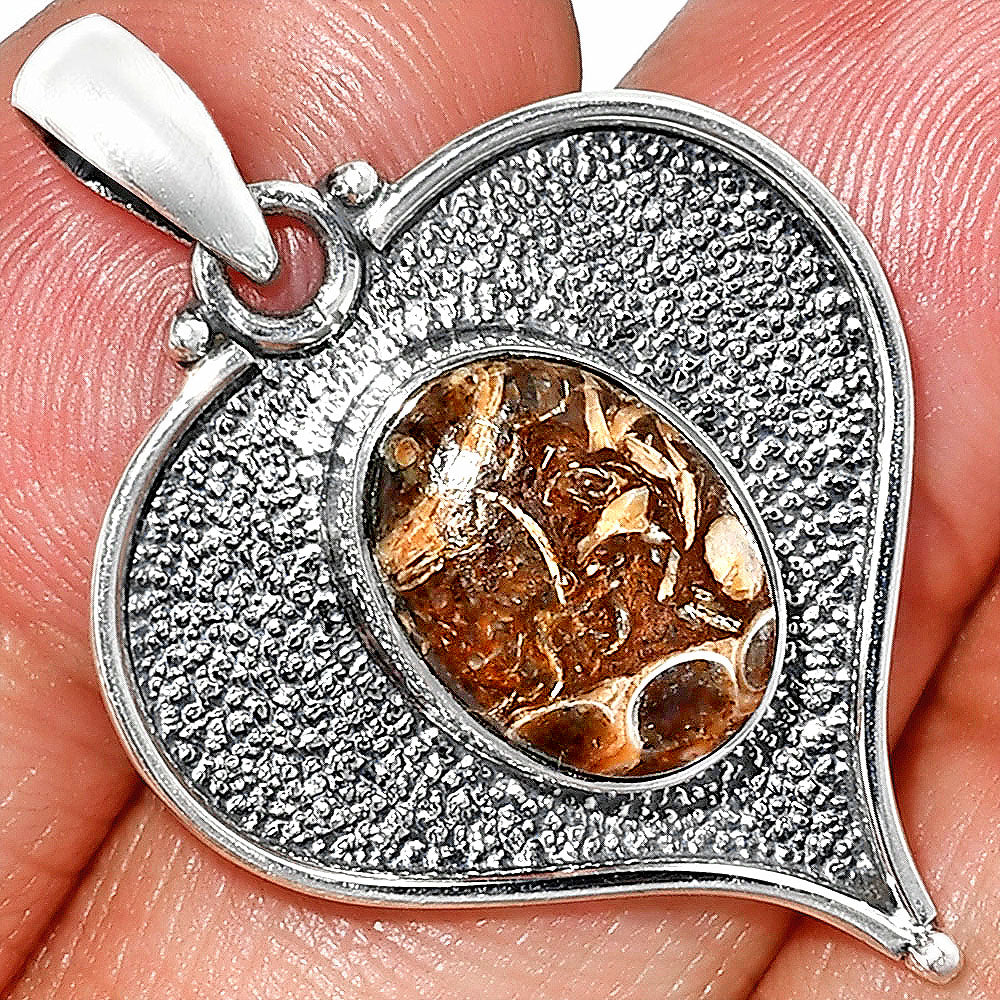 Heart - Natural Turtella Jasper - USA Pendant P-1503 SDP151282