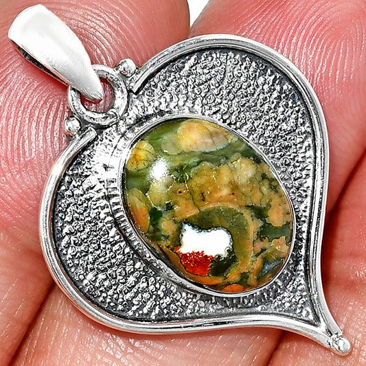 Heart - Rhyolite - Rainforest Jasper Pendant P-1503 SDP151284