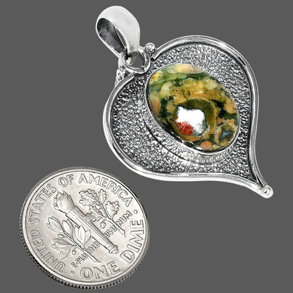 Heart - Rhyolite - Rainforest Jasper Pendant P-1503 SDP151284