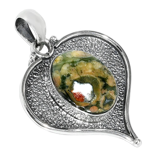 Heart - Rhyolite - Rainforest Jasper Pendant P-1503 SDP151284