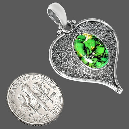 Heart - Green Matrix Turquoise Pendant P-1503 SDP151308
