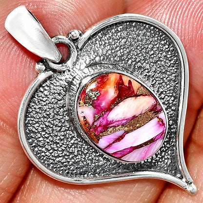 Heart - Kingman Pink Dahlia Turquoise Pendant P-1503 SDP151313
