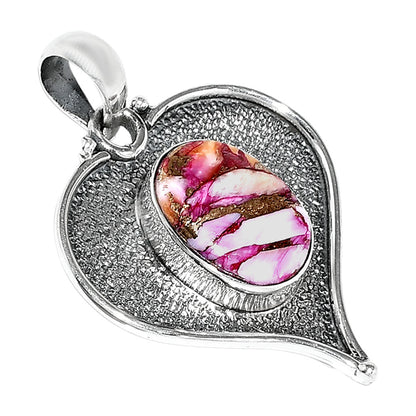 Heart - Kingman Pink Dahlia Turquoise Pendant P-1503 SDP151313