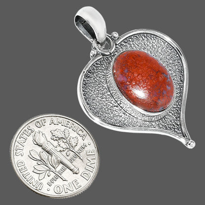 Heart - Natural Red Moss Agate Pendant P-1503 SDP151322