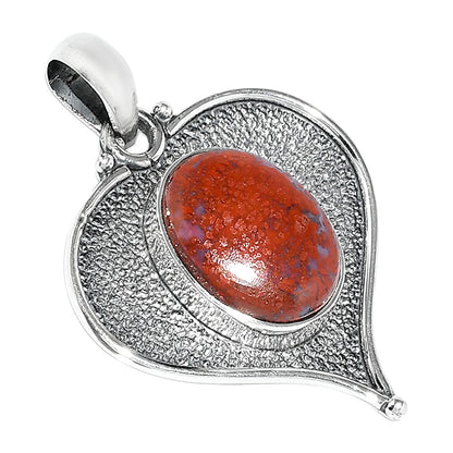 Heart - Natural Red Moss Agate Pendant P-1503 SDP151322