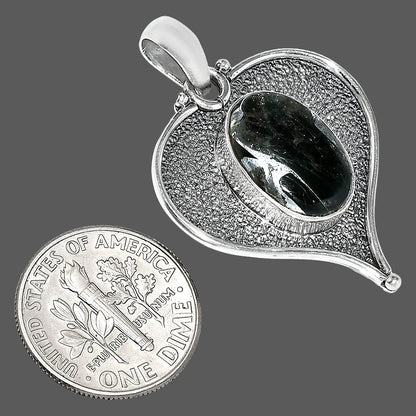 Heart - Natural Obsidian And Zinc Pendant P-1503 SDP151326