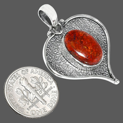 Heart - Natural Red Moss Agate Pendant P-1503 SDP151332