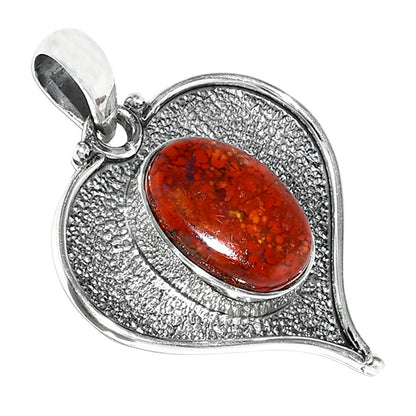 Heart - Natural Red Moss Agate Pendant P-1503 SDP151332