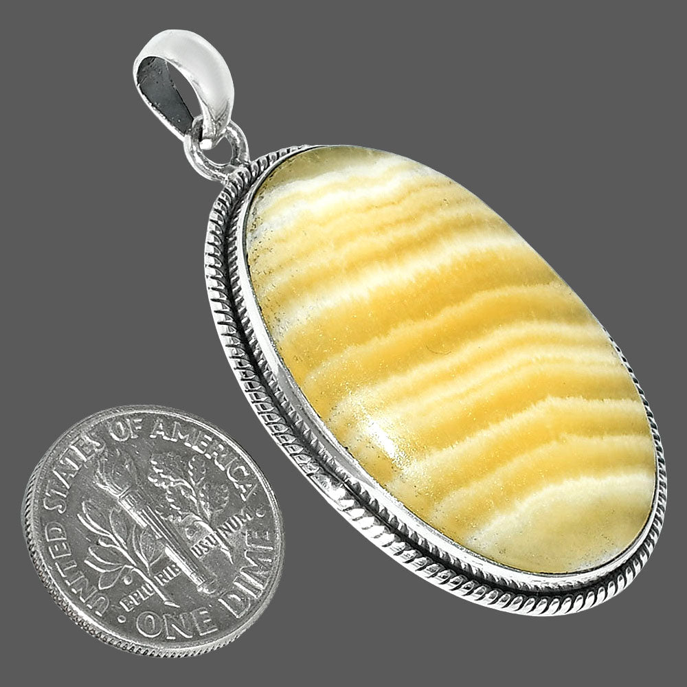 Natural Yellow Aragonite Pendant P-1068 SDP151413