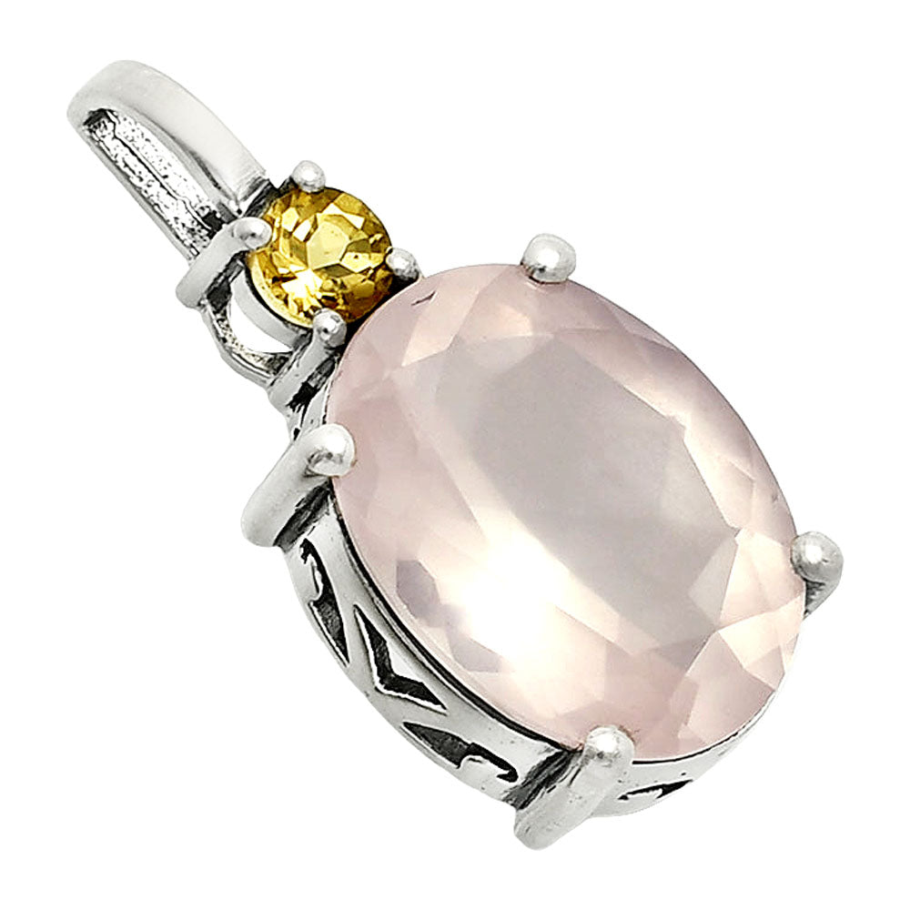 Rose Quartz - Madagascar & Citrine Pendant P-1113 SDP151437