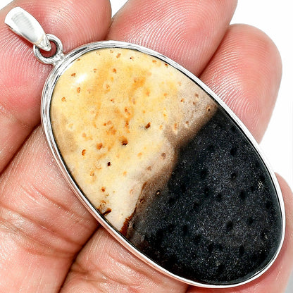 Natural Palm Root Fossil Agate Pendant P-1124 SDP151598