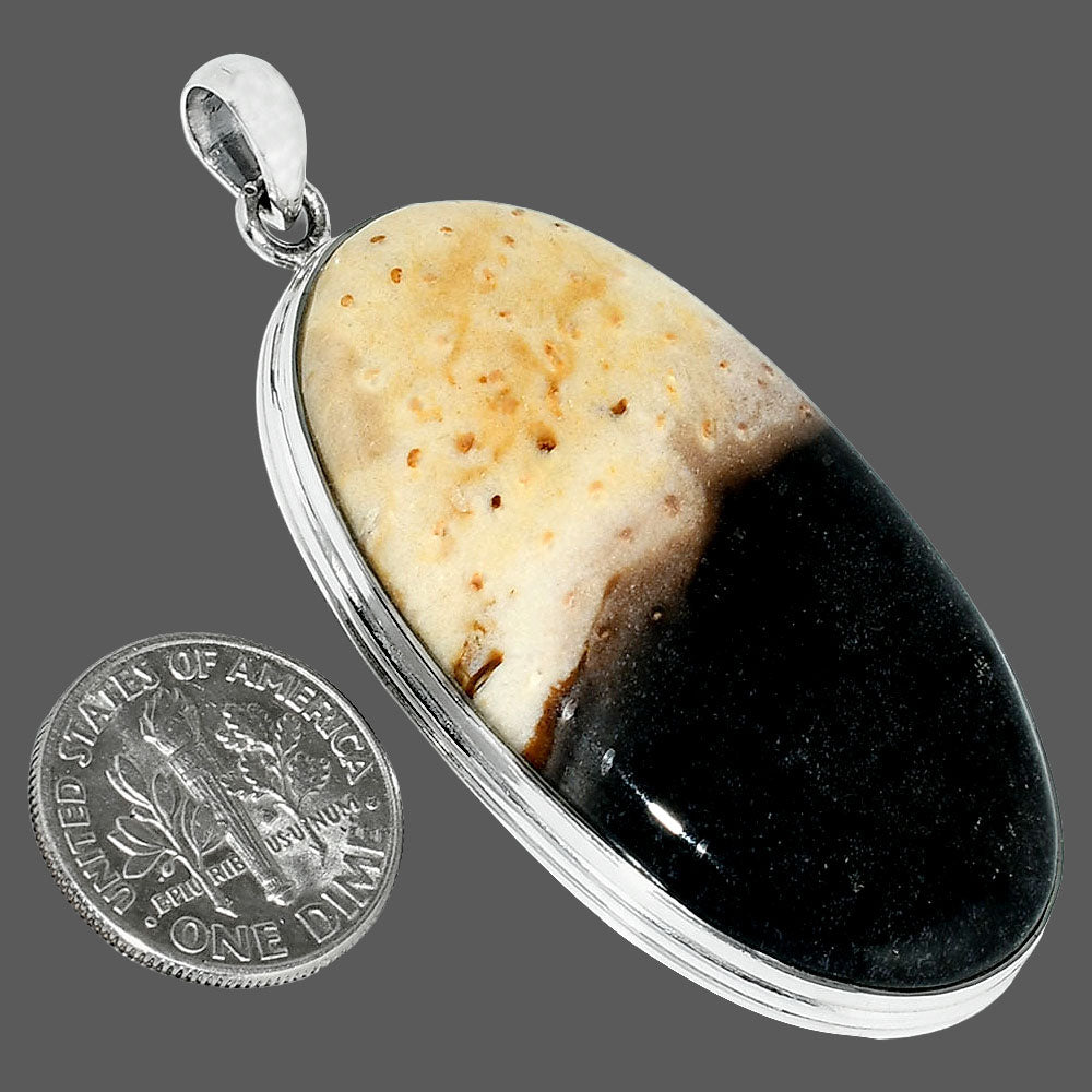 Natural Palm Root Fossil Agate Pendant P-1124 SDP151598