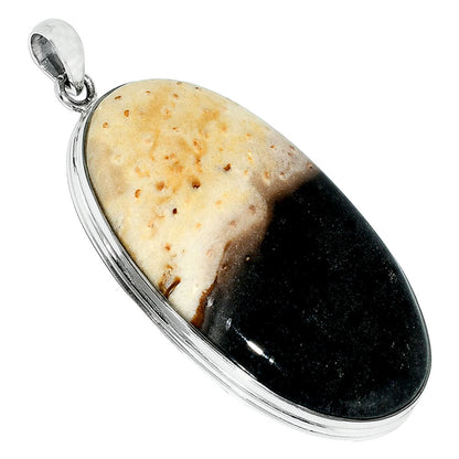 Natural Palm Root Fossil Agate Pendant P-1124 SDP151598