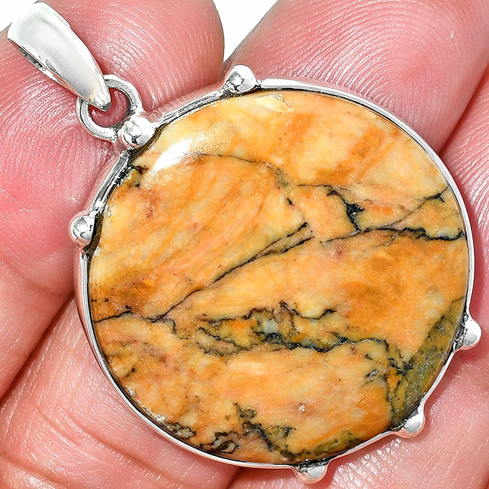 Natural Honey Dendritic Opal Pendant P-1349 SDP151608