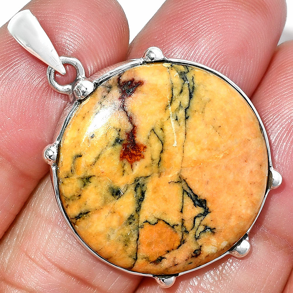 Natural Honey Dendritic Opal Pendant P-1349 SDP151625