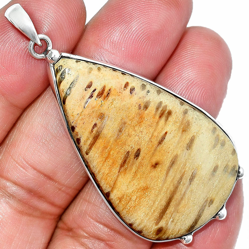 Natural Palm Root Fossil Agate Pendant P-1349 SDP151677