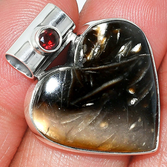 Heart - Bat Cave Jasper & Garnet Pendant P-1300 SDP151823