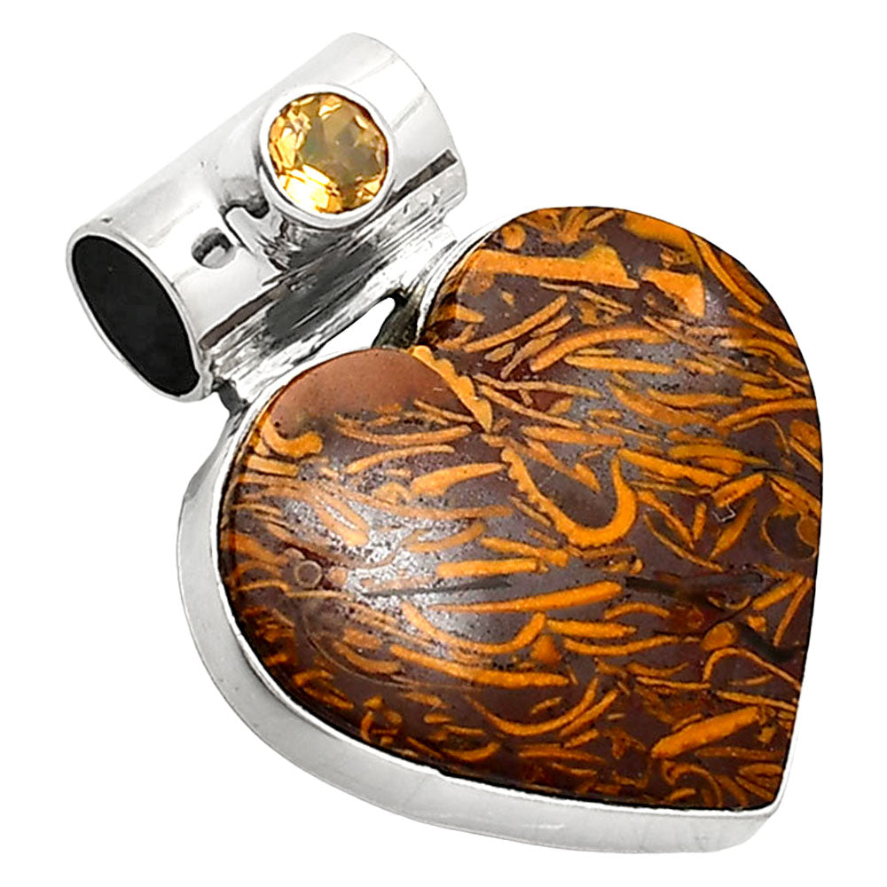 Heart Coquina Fossil Jasper & Citrine Pendant P-1300 SDP151838