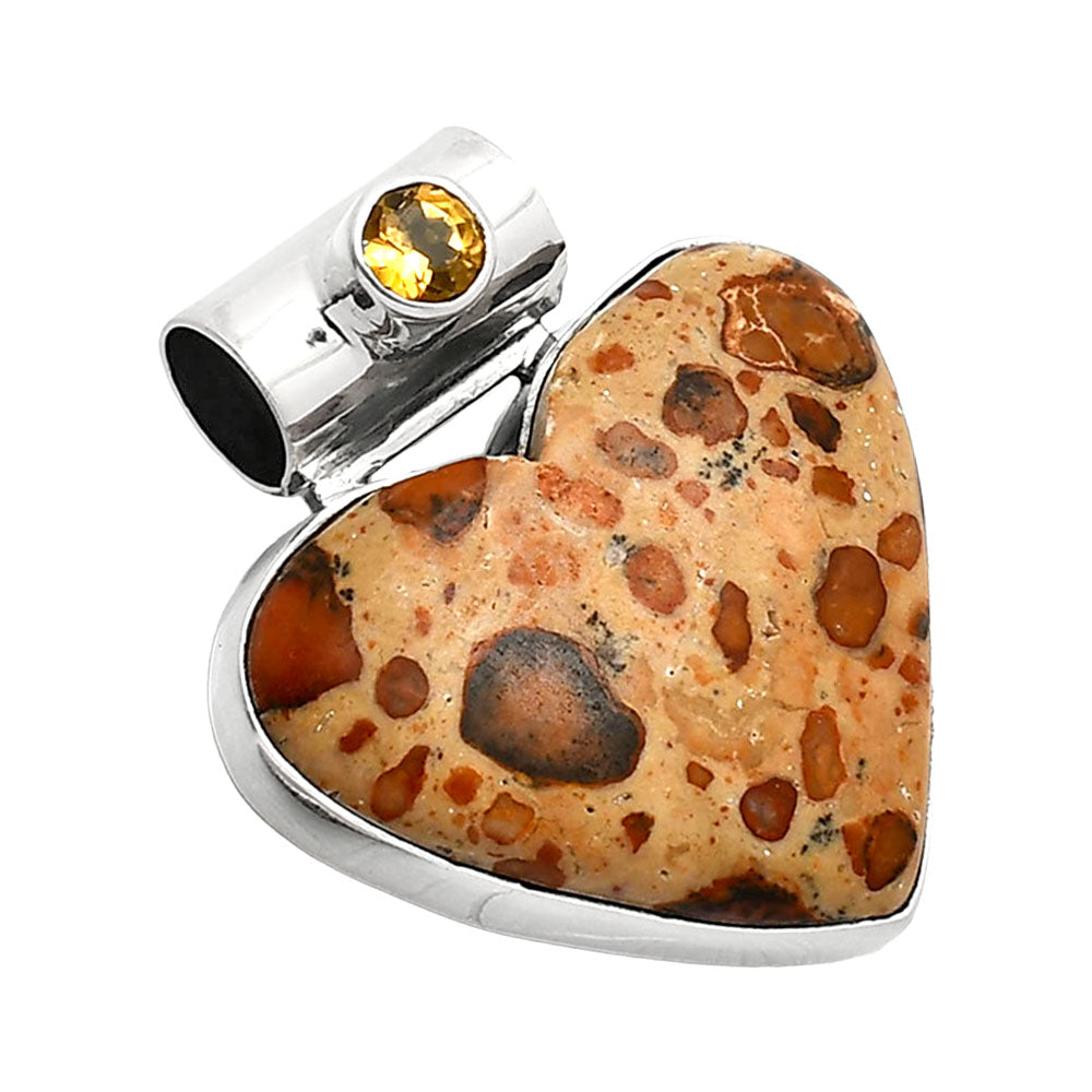 Heart - Leopardite Jasper & Citrine Pendant P-1300 SDP151862