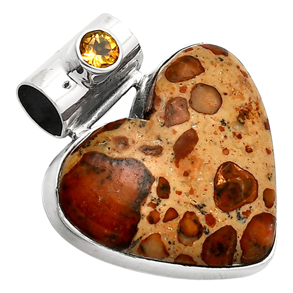 Heart - Leopardite Jasper & Citrine Pendant P-1300 SDP151871