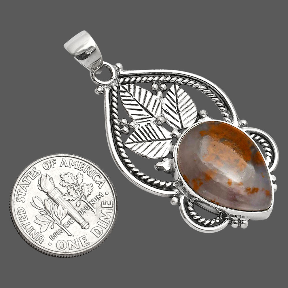Natural Robinson Ranch Plume Agate Pendant P-1258 SDP151896