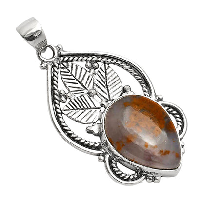 Natural Robinson Ranch Plume Agate Pendant P-1258 SDP151896