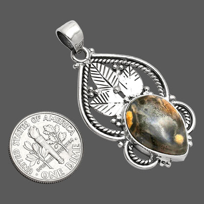 Natural Rose Plume Agate Pendant P-1258 SDP151915