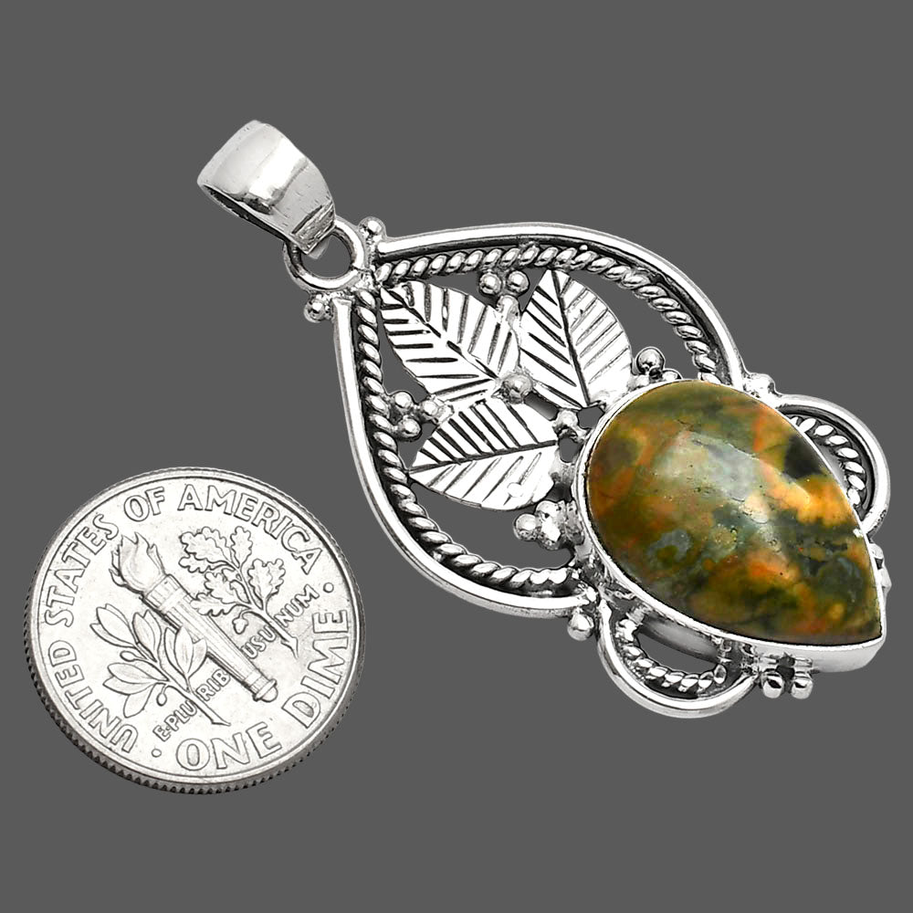 Natural Rhyolite - Rainforest Jasper Pendant P-1258 SDP151930