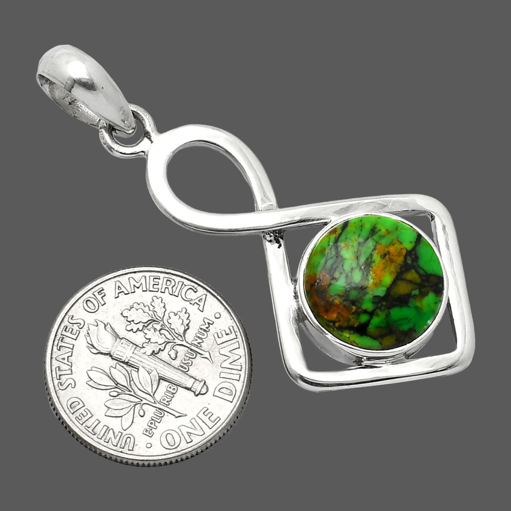 Natural Green Matrix Turquoise Pendant P-1011 SDP151948