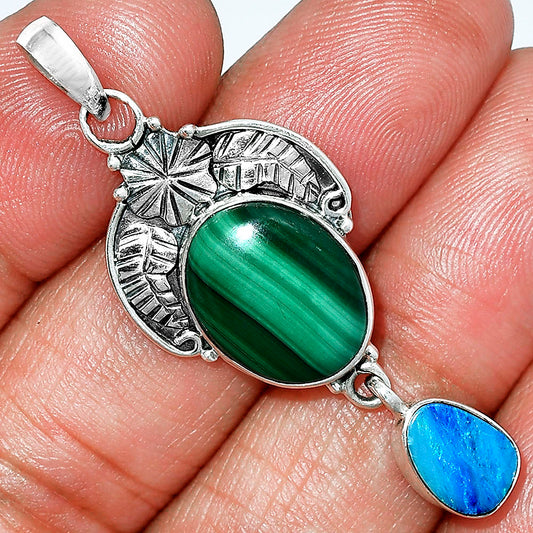 Malachite Eye - Congo & Sterling Opal Pendant P-1413 SDP152023