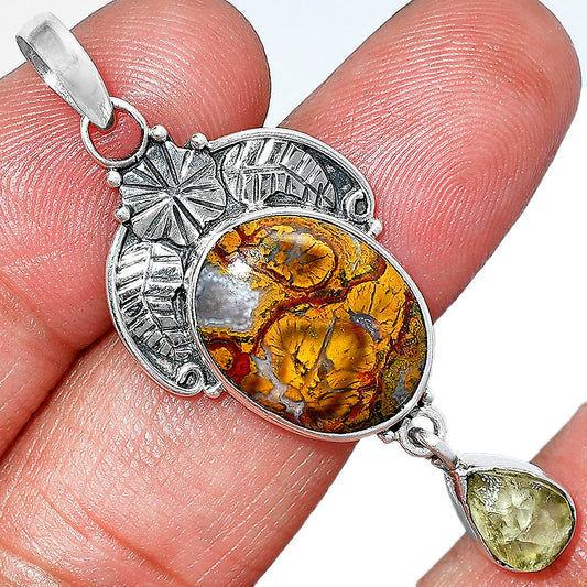 Rare Cady Mountain Agate & Green Kyanite Rough Pendant P-1413 SDP152026