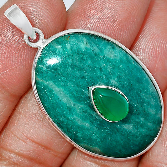 Russian Amazonite & Green Onyx Pendant P-1323 SDP152214