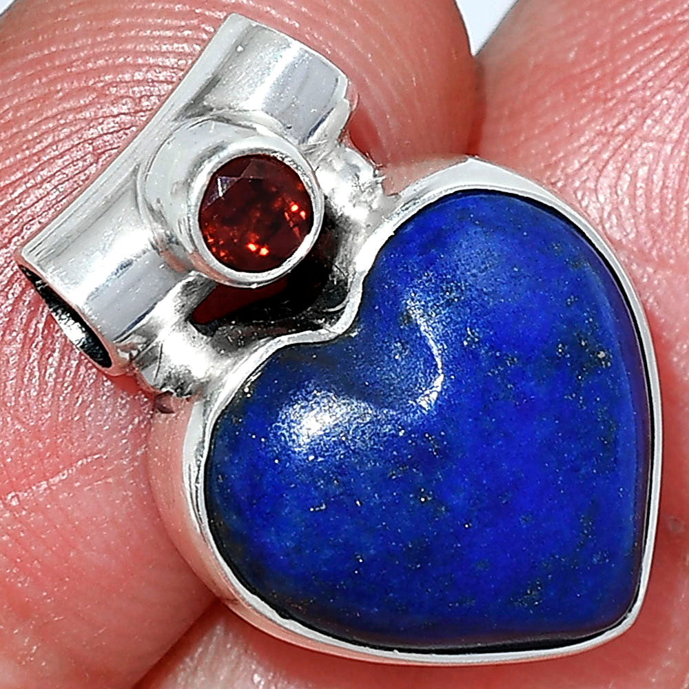 Heart - Natural Lapis Lazuli & Garnet Pendant P-1300 SDP152220