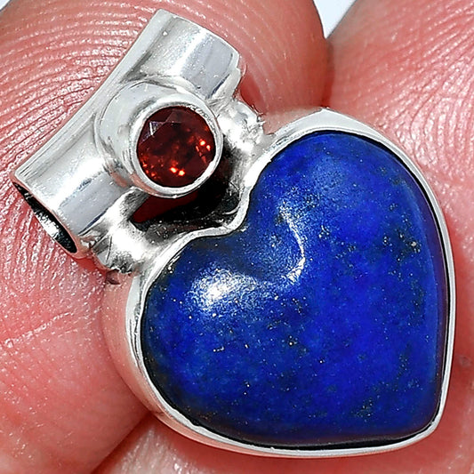 Heart - Natural Lapis Lazuli & Garnet Pendant P-1300 SDP152220