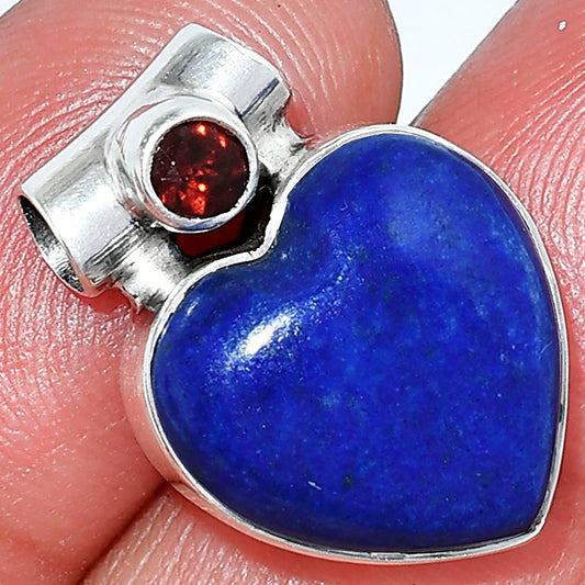 Heart - Natural Lapis Lazuli & Garnet Pendant P-1300 SDP152228