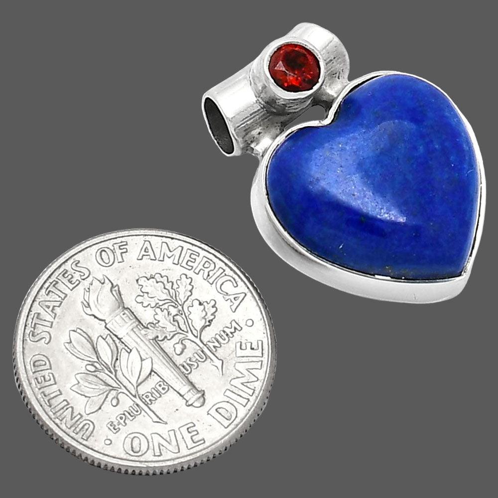 Heart - Natural Lapis Lazuli & Garnet Pendant P-1300 SDP152228