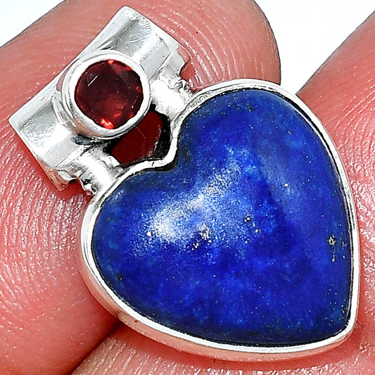 Heart - Natural Lapis Lazuli & Garnet Pendant P-1300 SDP152231