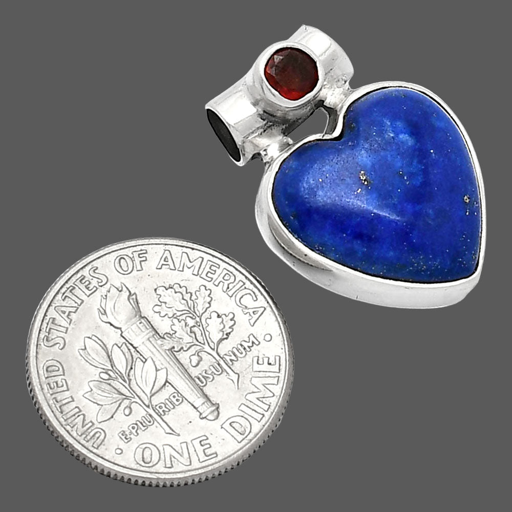 Heart - Natural Lapis Lazuli & Garnet Pendant P-1300 SDP152231