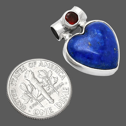 Heart - Natural Lapis Lazuli & Garnet Pendant P-1300 SDP152231
