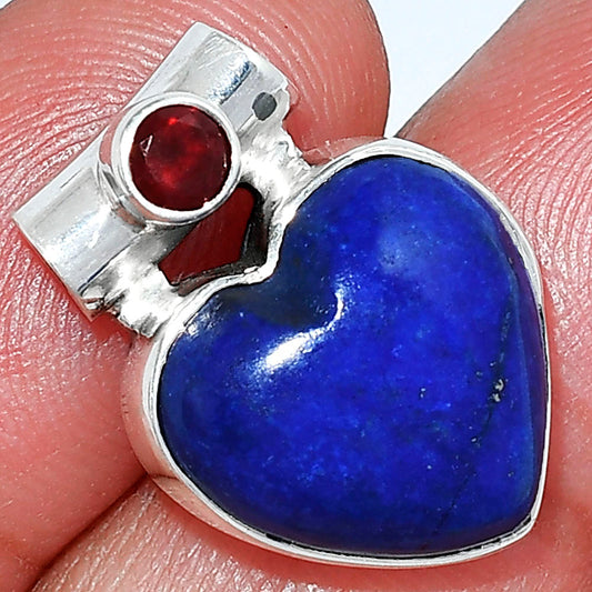Heart - Natural Lapis Lazuli & Garnet Pendant P-1300 SDP152234
