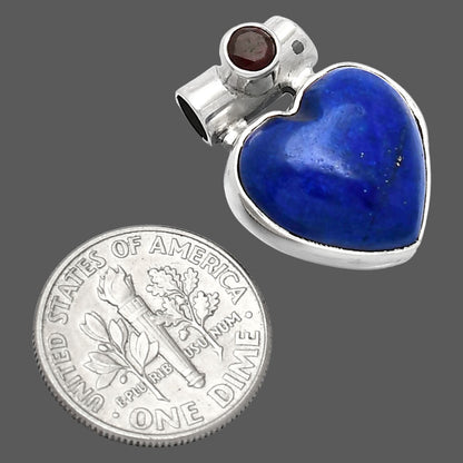 Heart - Natural Lapis Lazuli & Garnet Pendant P-1300 SDP152234