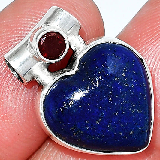 Heart - Natural Lapis Lazuli & Garnet Pendant P-1300 SDP152247