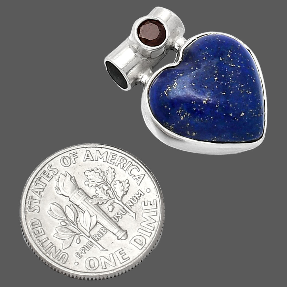 Heart - Natural Lapis Lazuli & Garnet Pendant P-1300 SDP152247
