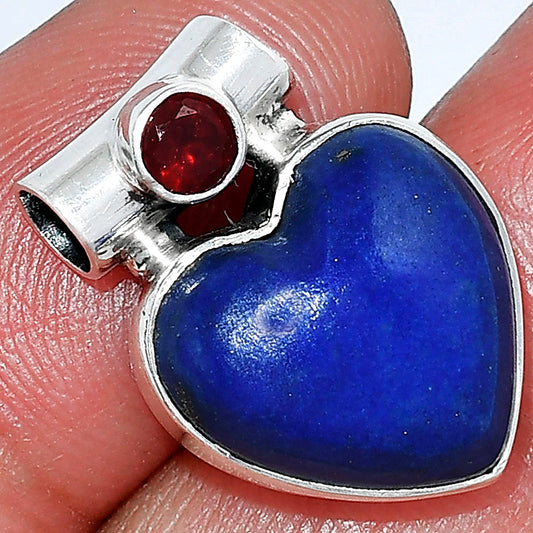 Heart - Natural Lapis Lazuli & Garnet Pendant P-1300 SDP152248