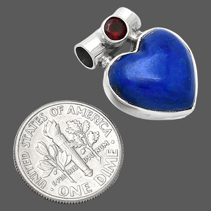 Heart - Natural Lapis Lazuli & Garnet Pendant P-1300 SDP152248