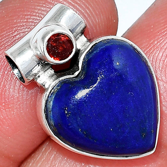 Heart - Natural Lapis Lazuli & Garnet Pendant P-1300 SDP152253