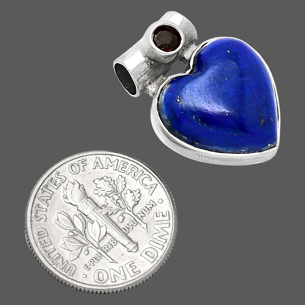 Heart - Natural Lapis Lazuli & Garnet Pendant P-1300 SDP152253