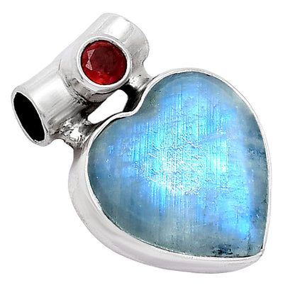 Rainbow Moonstone - India & Garnet Pendant P-1300 SDP152308
