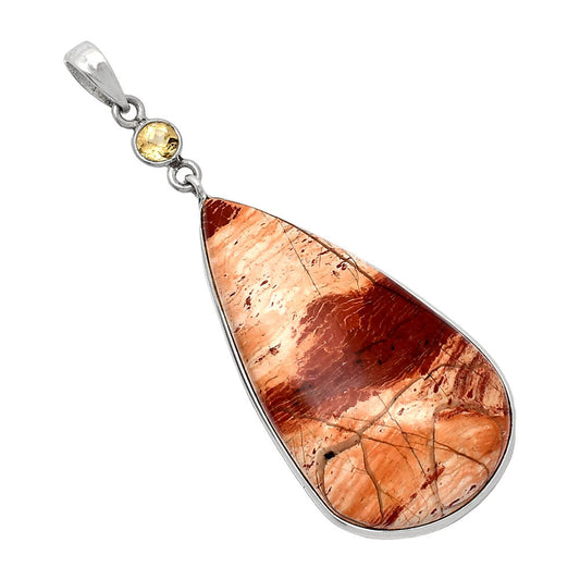 Natural Snake Skin Jasper & Citrine Pendant P-1098 SDP152313