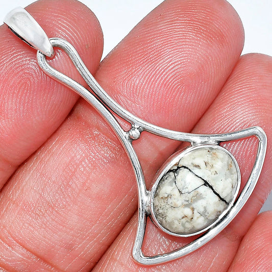 Authentic White Buffalo Turquoise Nevada Pendant P-1574 SDP152397